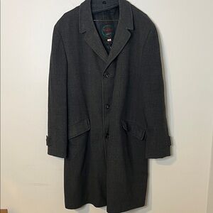 Utex Charcoal Gray Single-Breasted Trench Coat